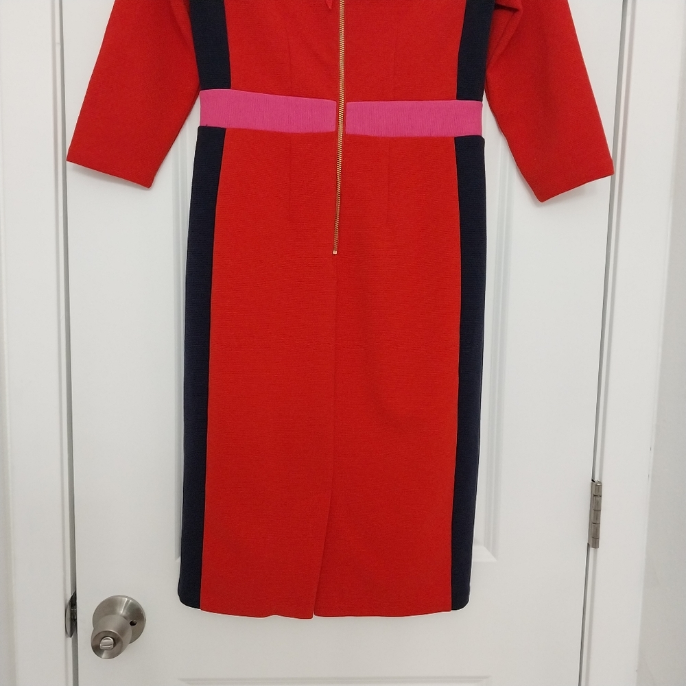 Boden Red and Pink Colorblock Dress - Picture 10 of 13
